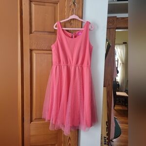 Pinky Girls Coral-Pink Tulle Layered Sleeveless Party Dress 10